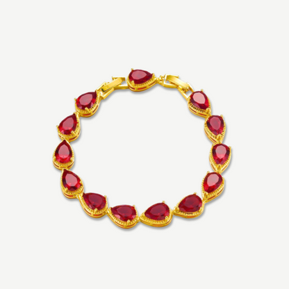 Blushed Garnet Tear Bracelet